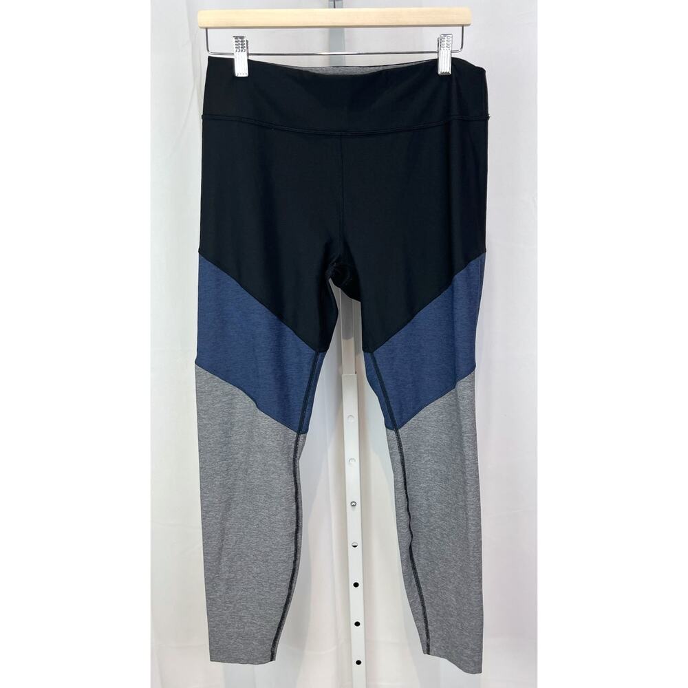 OUTDOOR VOICES Womens Size Large Tri Tone Mid Rise Leggings Blue Gray
